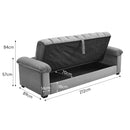 Livingandhome Grey Fabric Sleeper Sofa with Pillows