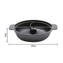 Lifeideas Black Cast Iron Hot Pot with Divider
