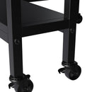 Livingandhome Folding Dining Table with Wheels and Storage Shelves