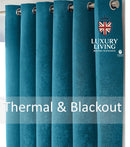 Chenille Blackout Ring Top Curtains Teal