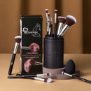 Livingandhome 12 Pcs Travel Makeup Brush Set With Makeup Sponge And Brush Cleaner