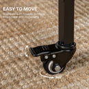 HOMCOM Mobile Drop Leaf Dining Table On Wheels With Storage Shelf Rustic Brown