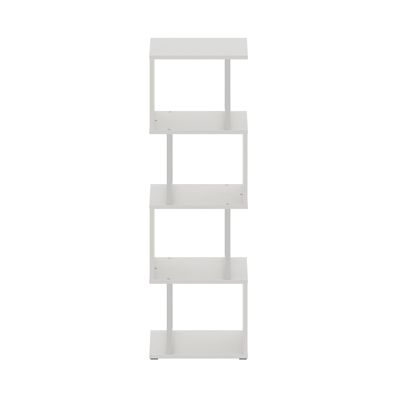 Livingandhome 5-Tier S-shaped Geometric Bookshelf Storage Rack with LED Lights