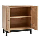 Livingandhome Rustic Natural Sideboard with Metal Base