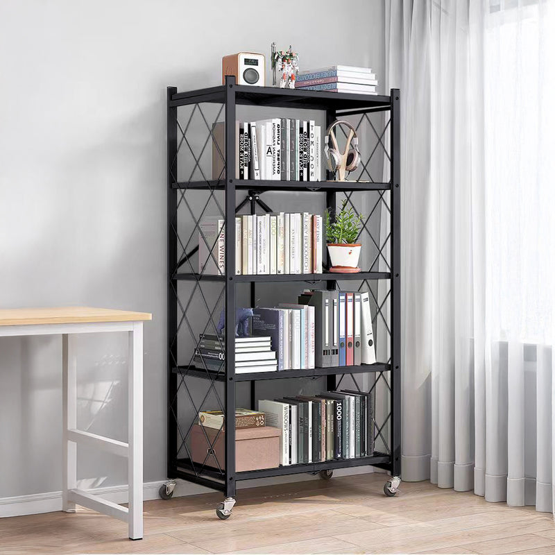 Livingandhome Black 5-Tier Metal Storage Rack