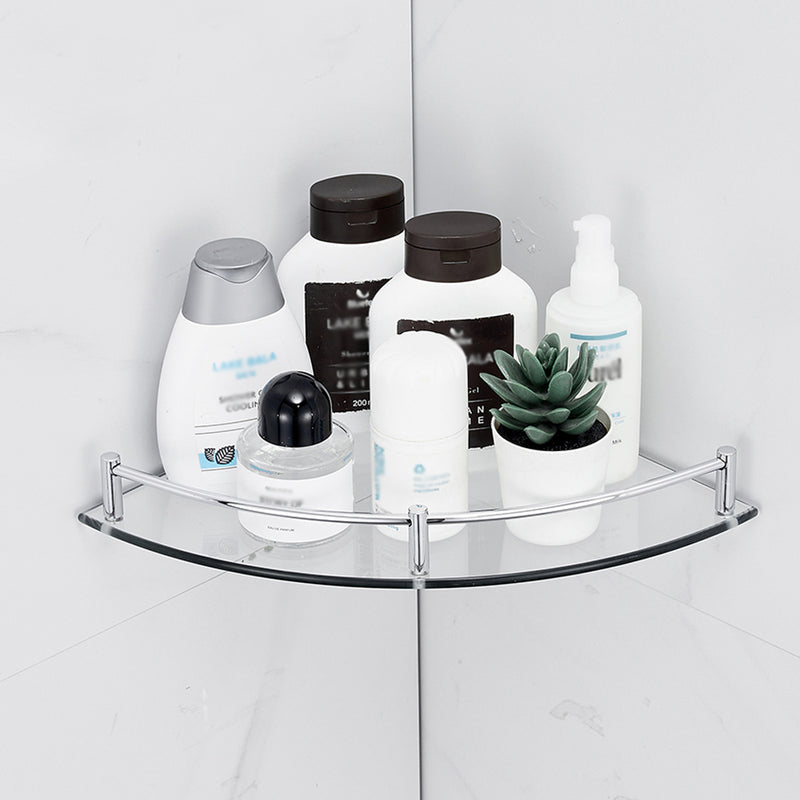 Lifeideas Tempered Glass Wall Shelf 1-Tier Set