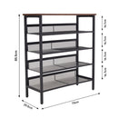 Livingandhome Direct 5-Tier Mesh Shelves Shoe Rack