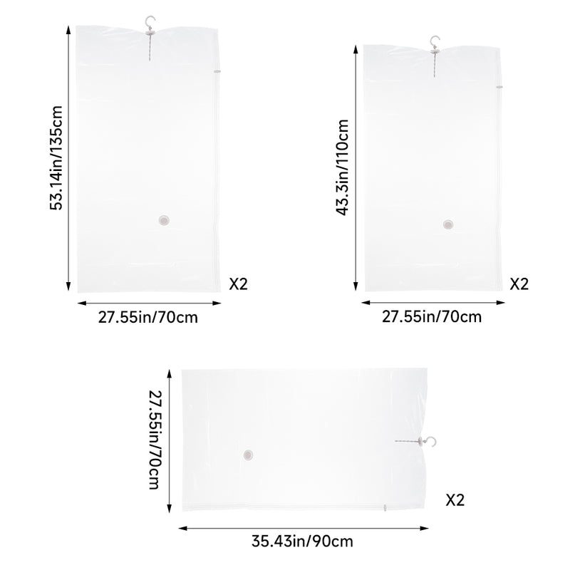 Lifeideas 6 Pack Hanging Vacuum Compression Storage Bags