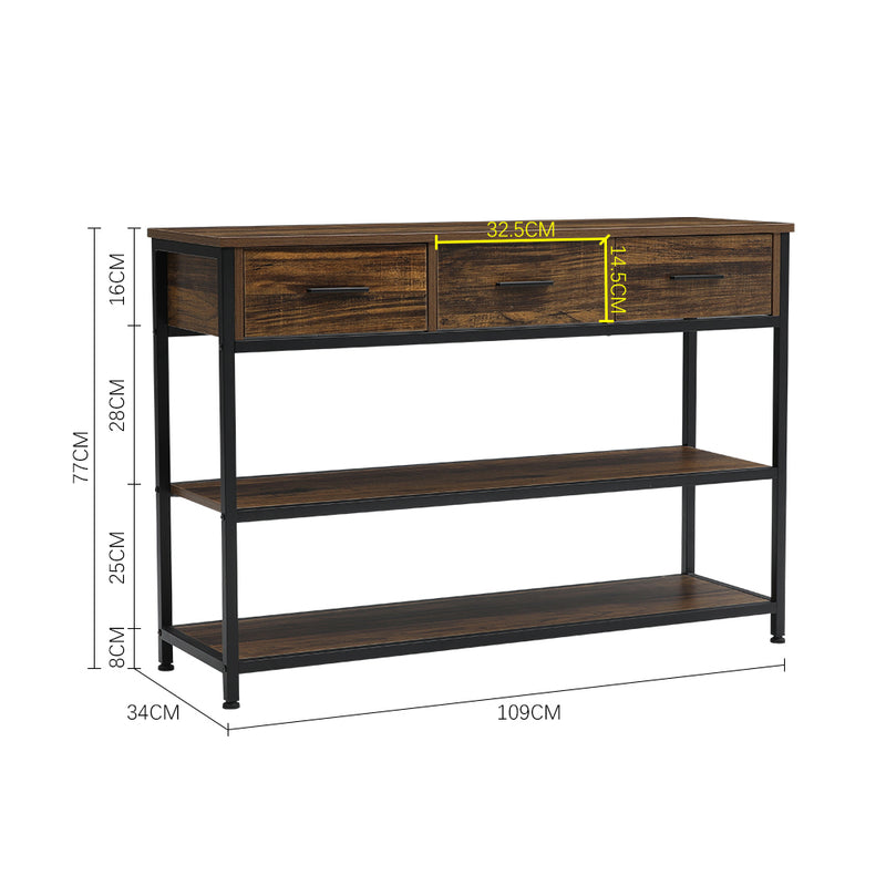 Livingandhome Vintage Console Table with Drawers