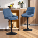 HOMCOM Bar Stools Set Of 2, Adjustable Bar Chairs 360 Degree Swivel Blue