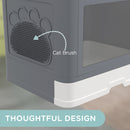 PawHut Enclosed Cat Litter Tray with Lid, Front Entry, Top Exit, Scoop, Brush