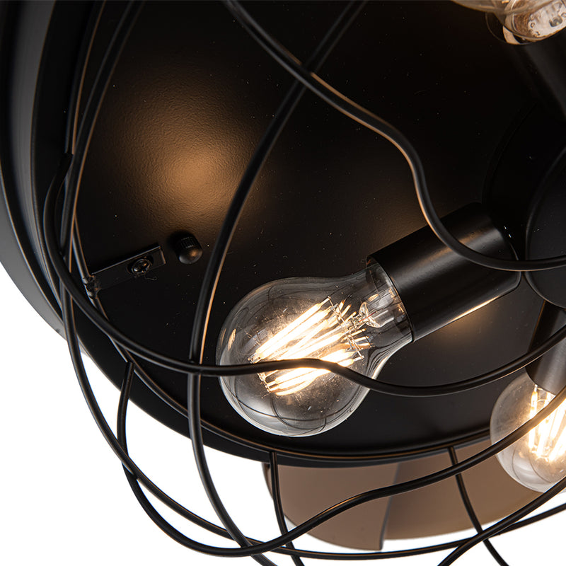 Cottonfy UK Caged Farmhouse Style Ceiling Fan with Lights