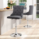 Livingandhome Velvet Upholstered Adjustable Bar Stool