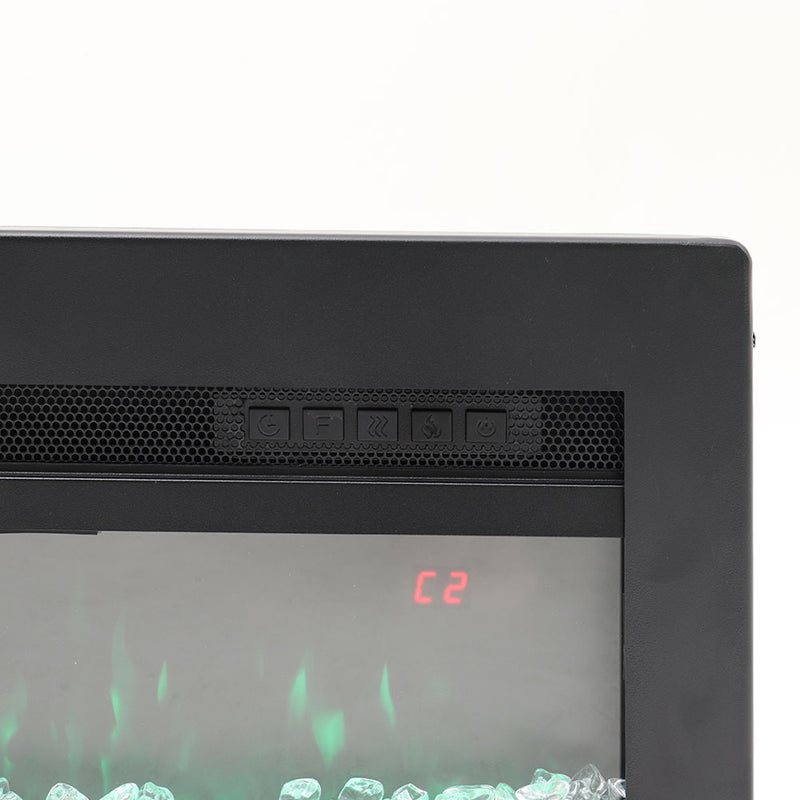 Electric Fireplace with Adjustable Flames, Wall Mounted or Freestanding