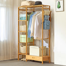 Lifeideas Wooden Clothes Rack with Hooks and Drawer