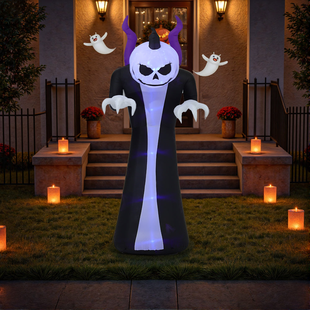 Halloween Inflatable Outdoor Ghost with Raising Hands and LED Lights Y