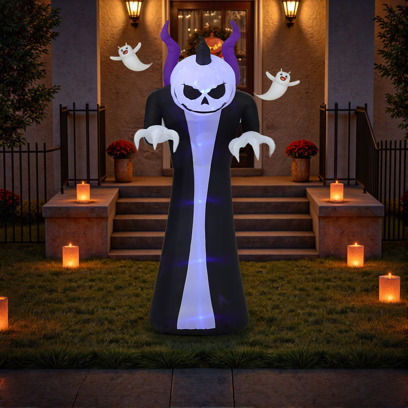 Halloween Inflatable Outdoor Ghost with Raising Hands and LED Lights Yard Decoration