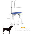 PawHut Foldable Dog Grooming Table Adjustable Arm 81x49x80 Cm
