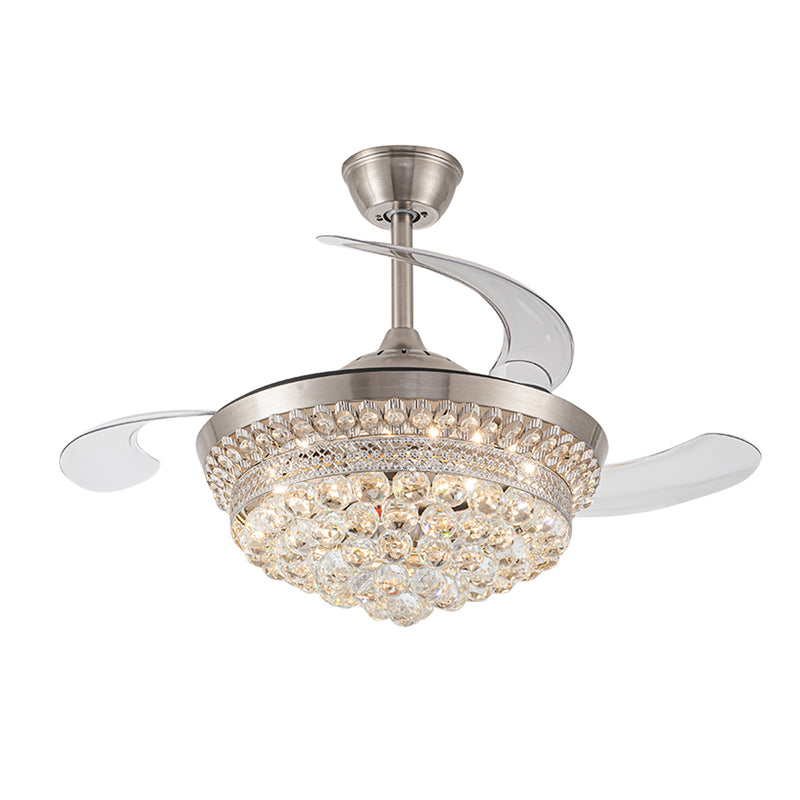 Cottonfy UK 42" Crystal LED Ceiling Fan with 3 Color Lights