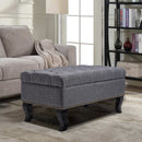 Livingandhome Rectangle Linen Ottoman Bench