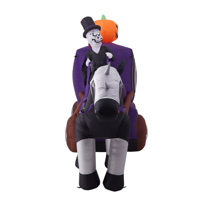 6ft Halloween Grim Reaper Carriage Inflatable with Build-In LED