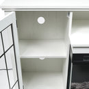 3-Sided Electric Fireplace TV Stand with Glass Door Closed Storage