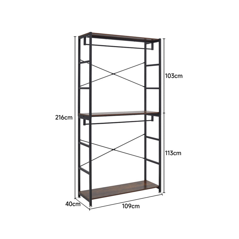 Lifeideas 2 Tier Clothing Rack with Storage Shelves