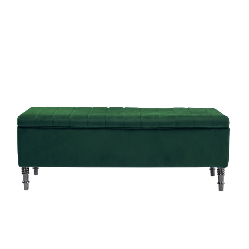 Livingandhome Velvet Upholstered Storage Bench