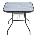 Garden Sanctuary Garden Tempered Glass Wood Grain Coffee Table