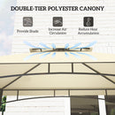 Outsunny 8' x 5' Grill Gazebo Canopy with 2 Side Shelves, Hook, Dark Grey