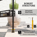 Outsunny 8' x 5' Grill Gazebo Canopy with 2 Side Shelves, Hook, Dark Grey