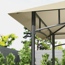 Outsunny 8' x 5' Grill Gazebo Canopy with 2 Side Shelves, Hook, Dark Grey