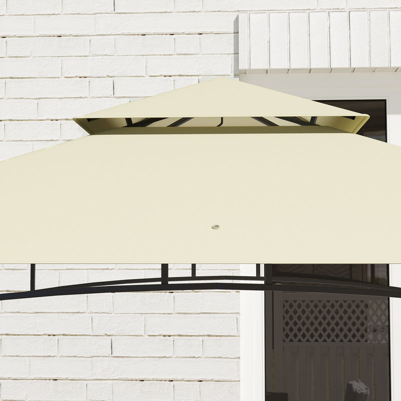 Outsunny 8' x 5' Grill Gazebo Canopy with 2 Side Shelves, Hook, Dark Grey