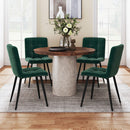 Livingandhome 4 Pack Velvet Dining Chairs with Metal Legs