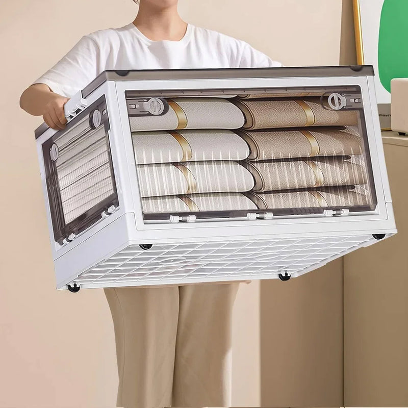 Lifeideas Transparent Folding Storage Box with Wheels