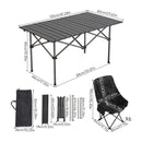 Breeins 95cm/120cm Portable Folding Camping Table with 4 or 6 Chairs