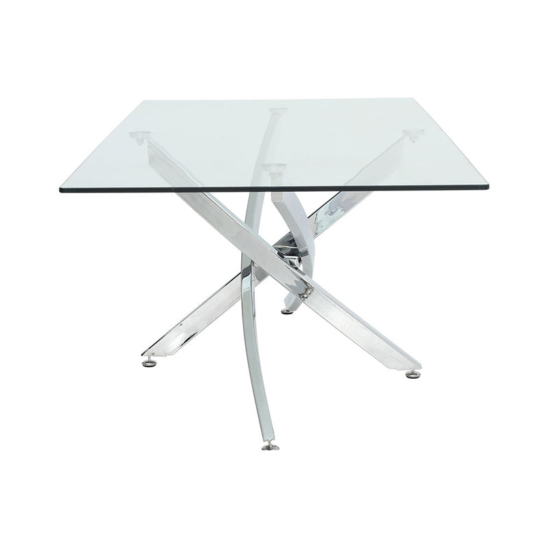 Livingandhome Modern and Futuristic Clear Glass Top Coffee End Table