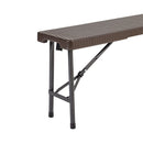 Breeins Set Of 2 Rattan Plastic Outdoor Folding Bench