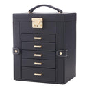 Sheonly Faux Leather Large Jewellery Storage Box with Mirror