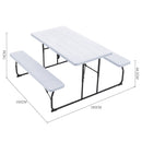 Breeins Foldable Picnic Table and Bench Set with Parasol Hole
