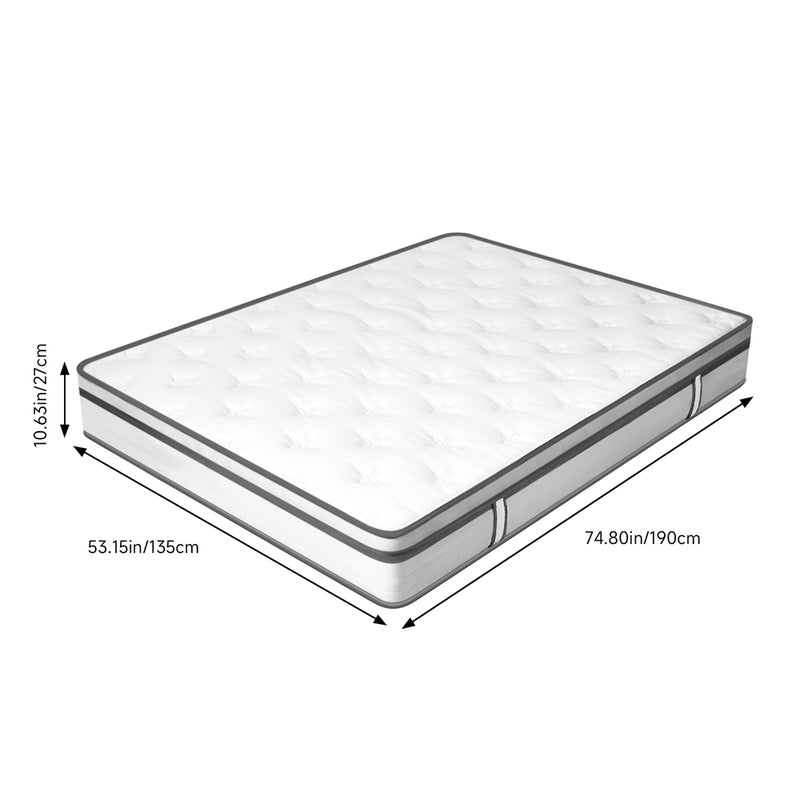 Livingandhome 11Inch Double Mattress Wavy Foam Pocket Spring Hybrid Mattress