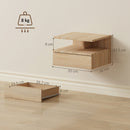 HOMCOM Modern Nightstand Set of 2, Wall Mounted Bedside Cabinet, Oak