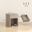 HOMCOM Modern Nightstand with Drawer and Open Shelf, Set of 2, Oak