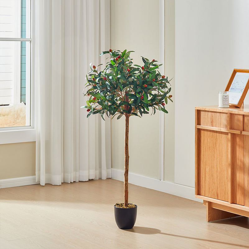 Breeins Artificial Olive Tree Decorative Plant in Planter