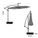 Livingandhome Outdoor 32 LED Lighted Patio Umbrella With Crank Lift System