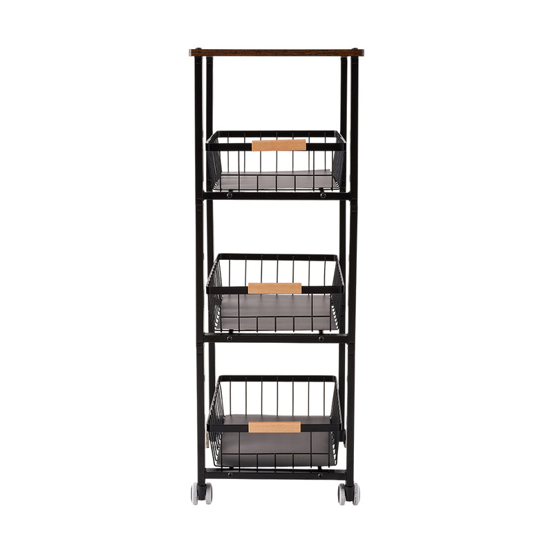 Lifeideas 4-Tier Kitchen Storage Trolley with Wheels