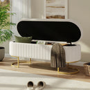 Livingandhome Soft Upholstered Footrest with Storage