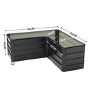 Breeins Outdoor Metal L-Shaped Raised Garden Bed