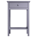 Livingandhome Side Table with Single Drawer and Round Solid Wood Handle