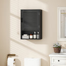 HOMCOM Bathroom Cabinet, Wall Mounted Cabinet with Adjustable Shelves, Black